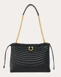 Ferragamo Donna Borsa a spalla matelassé (M) Nero Nero