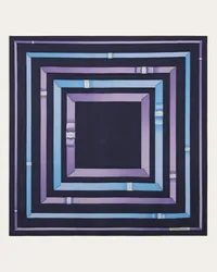 Ferragamo Donna Foulard in seta stampa Vara Blu Blu