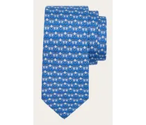 Uomo Cravatta in seta stampa Uccellini Blu