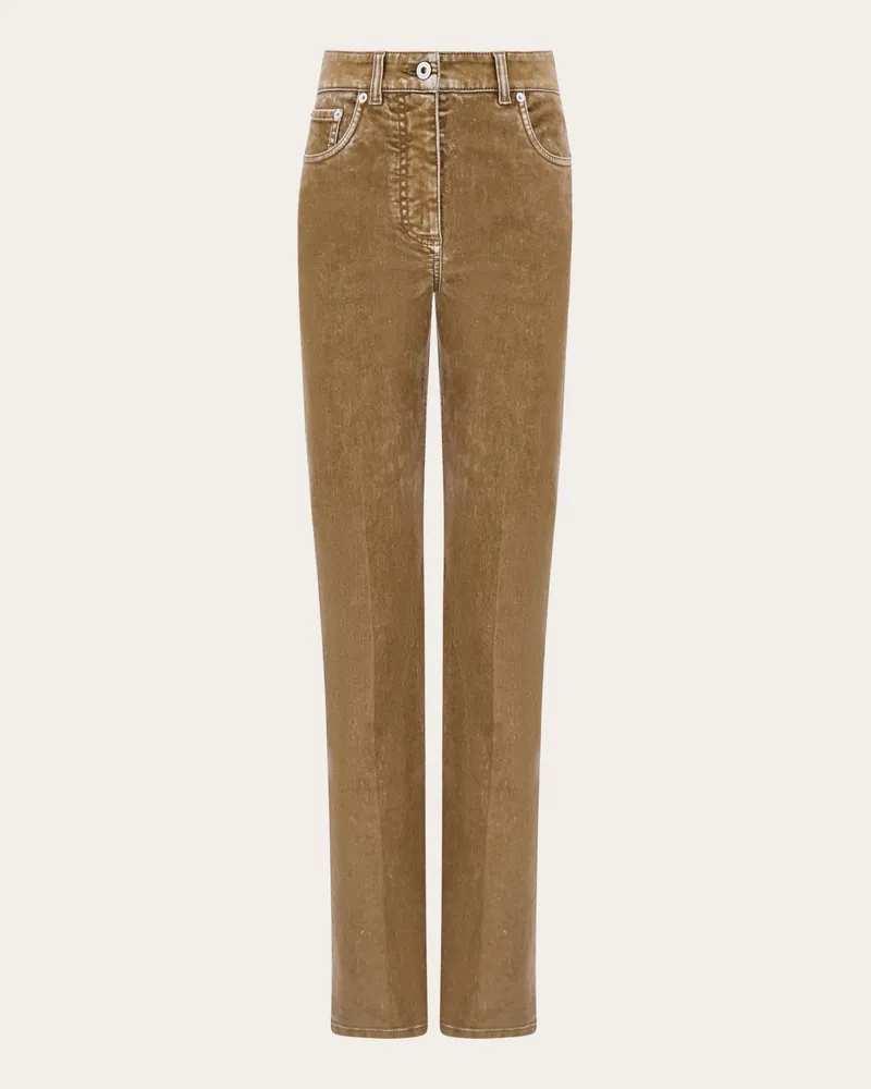 Ferragamo Donna Pantalone 5 tasche Beige Beige