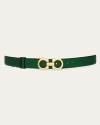 Ferragamo Donna Cintura reversibile e regolabile Gancini Verde Verde