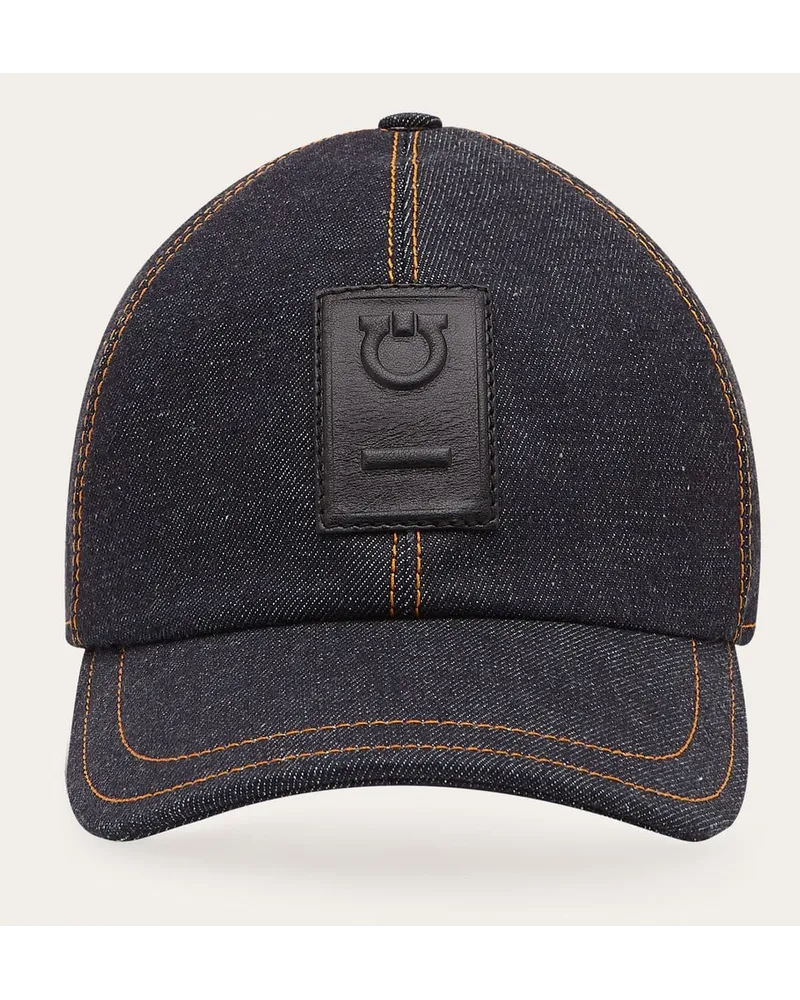 Ferragamo Uomo Cappellino Gancini Blu Blu