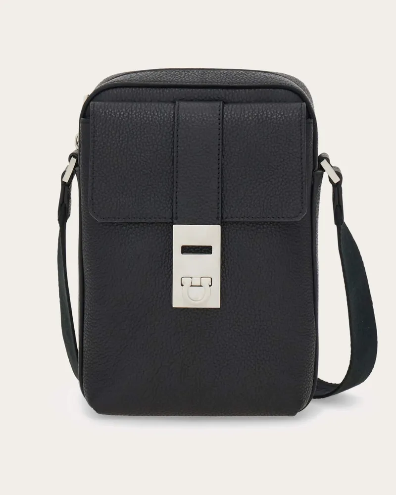 Ferragamo Uomo Borsa a tracolla fibbia Hug Nero Nero