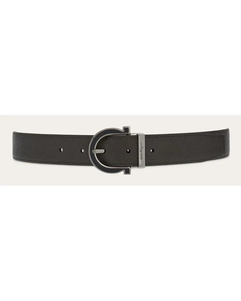 Ferragamo Uomo Cintura reversibile e regolabile Nero Nero