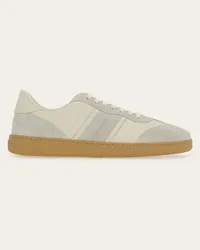 Ferragamo Uomo Sneaker bassa con firma Bianco Bianco