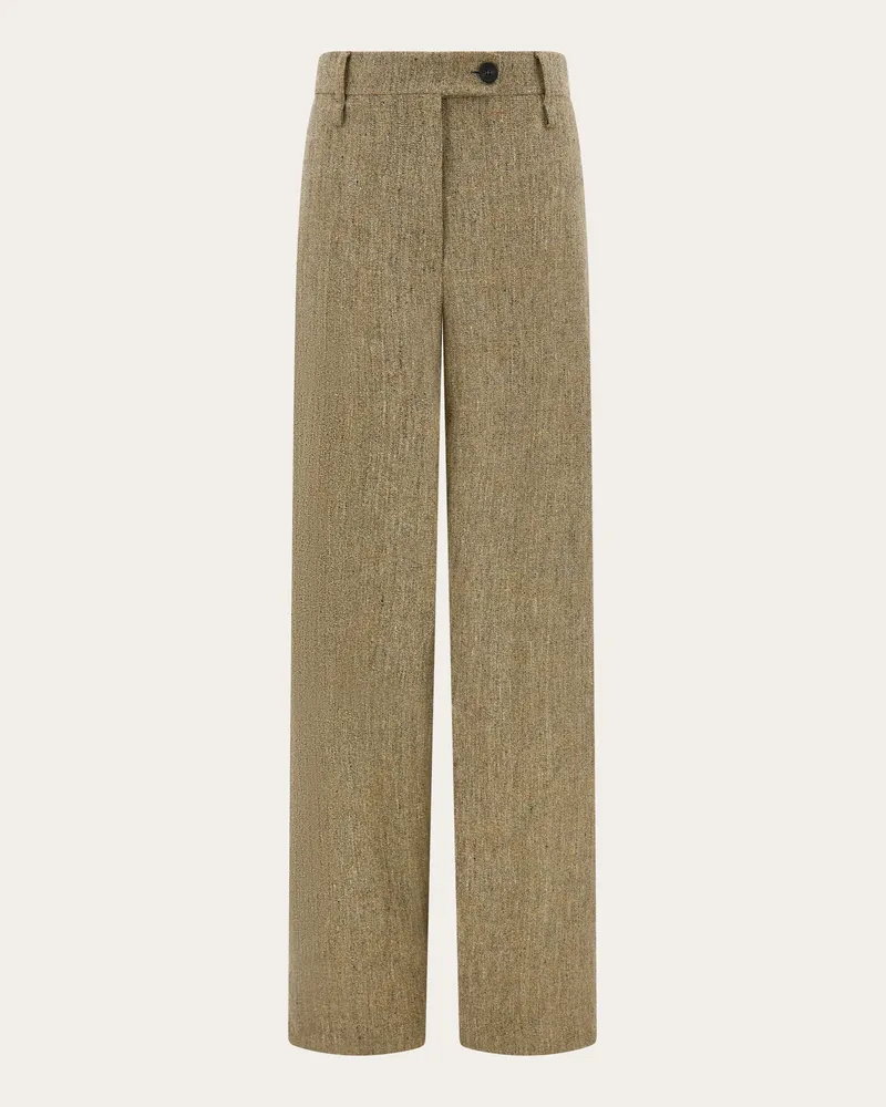 Ferragamo Donna Pantalone sartoriale in lino Beige Beige