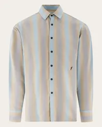 Ferragamo Uomo Camicia a manica lunga Grigio Grigio