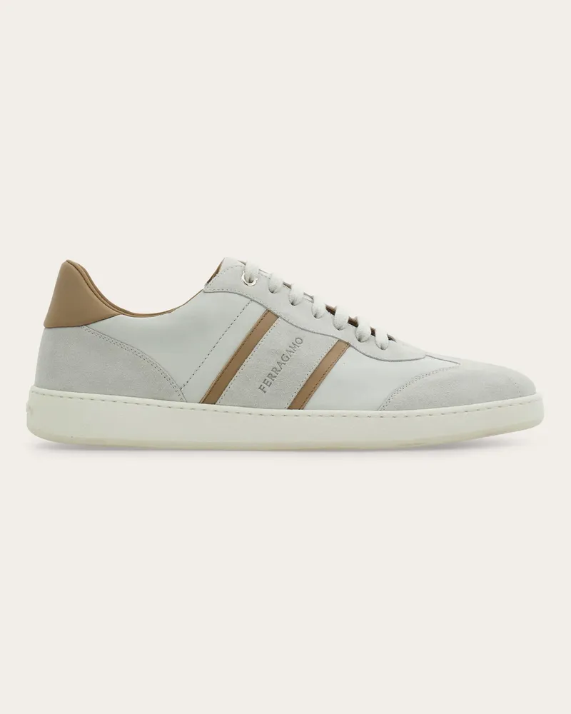 Ferragamo Uomo Sneaker bassa con firma Beige Beige
