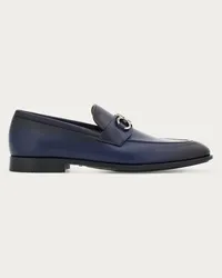 Ferragamo Uomo Mocassino ornamento Gancini Blu Blu