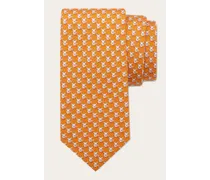 Uomo Cravatta in seta stampa Toro Arancione