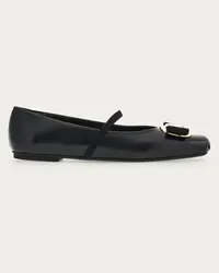 Ferragamo Donna Ballerina new Vara plate Nero Nero