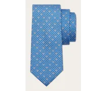 Uomo Cravatta in seta stampa Volpe Blu Marine