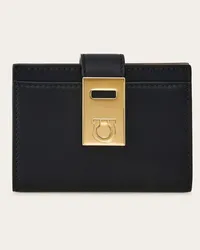 Ferragamo Donna Porta carte di credito Hug bicolore Nero Nero