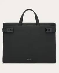 Ferragamo Uomo Borsa business con fibbie Gancini Nero Nero