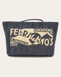 Ferragamo Donna Pouch con logo Beige Beige