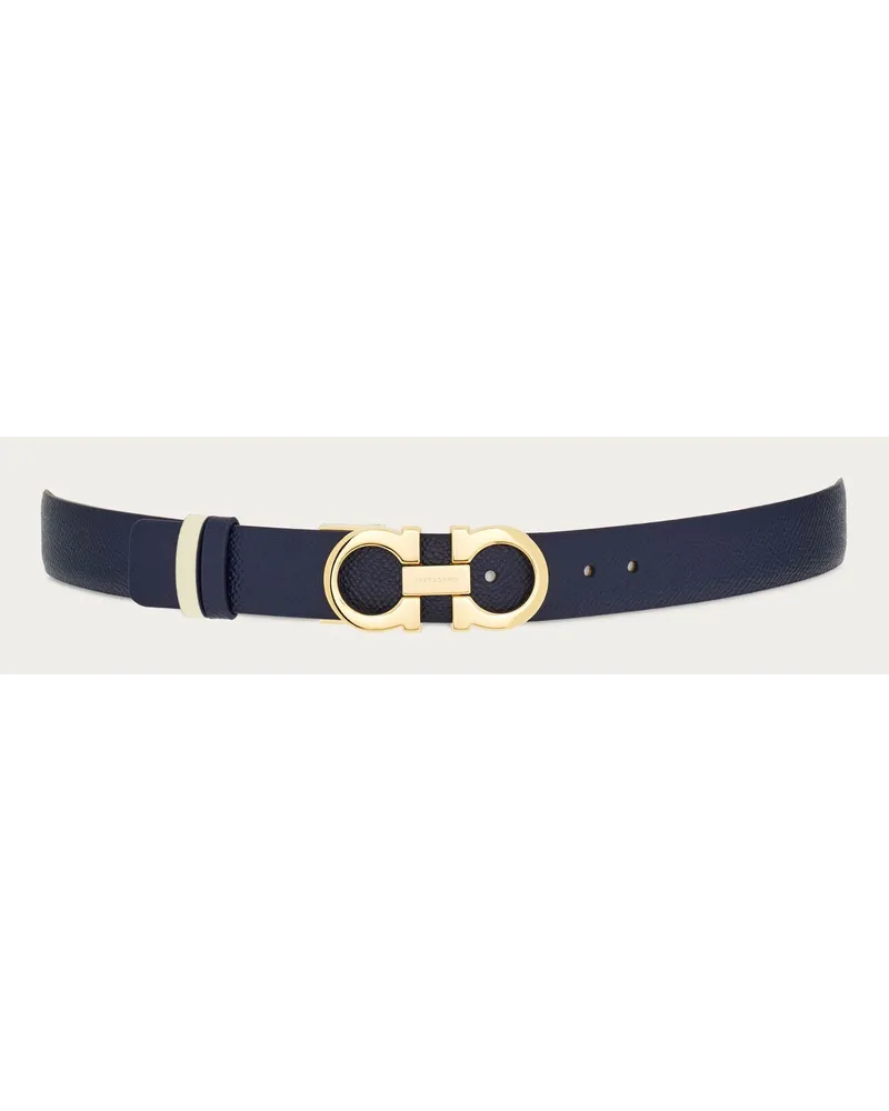 Ferragamo Donna Cintura regolabile e reversibile Gancini Blu Blu