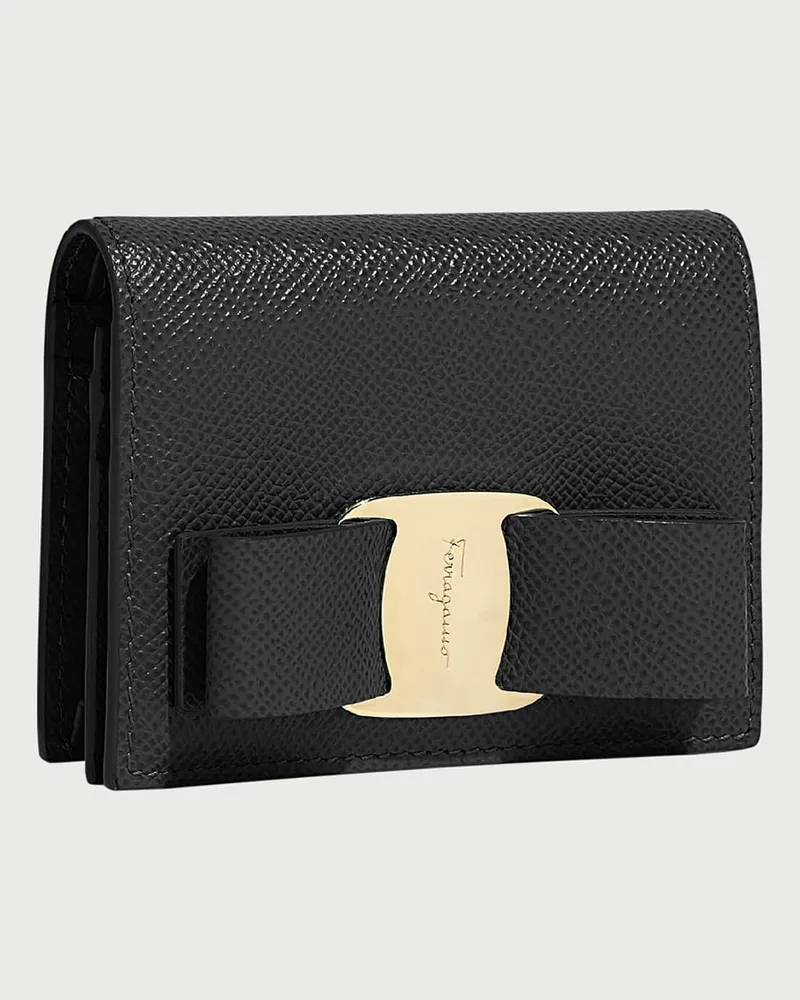 Ferragamo Donna Portafoglio fiocco Vara Nero Nero