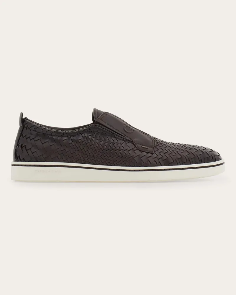 Ferragamo Uomo Derby slip on Marrone Marrone