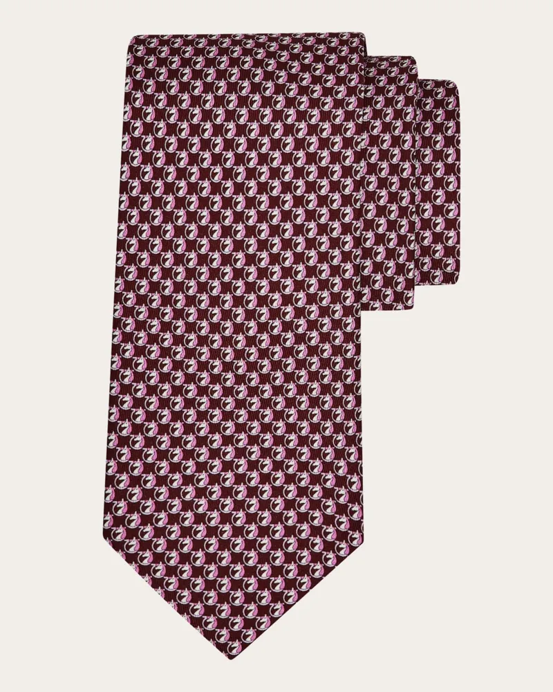 Ferragamo Uomo Cravatta in seta stampa Pegaso Rosso Rosso