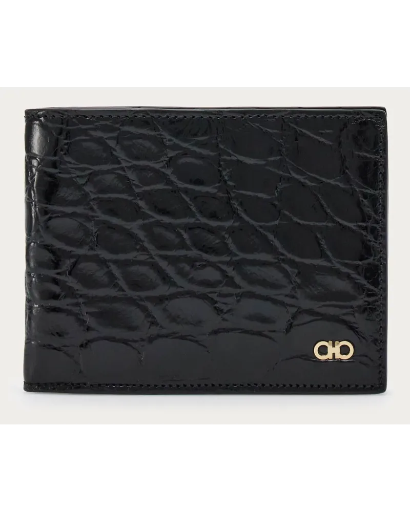 Ferragamo Uomo Portafoglio Gancini Nero Nero