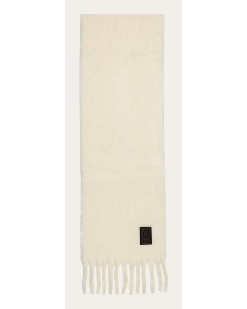 Ferragamo Donna Sciarpa double con frange Bianco Bianco