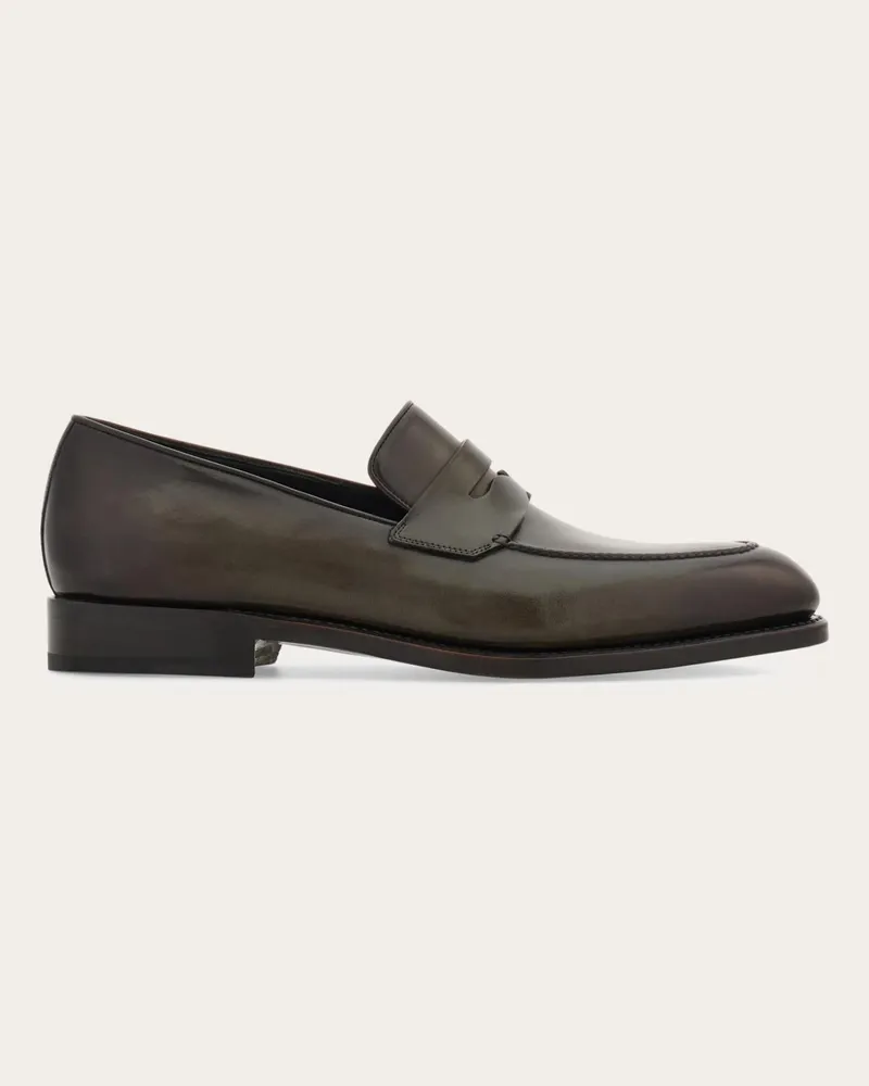 Ferragamo Uomo Mocassino Penny Tramezza Verde Verde