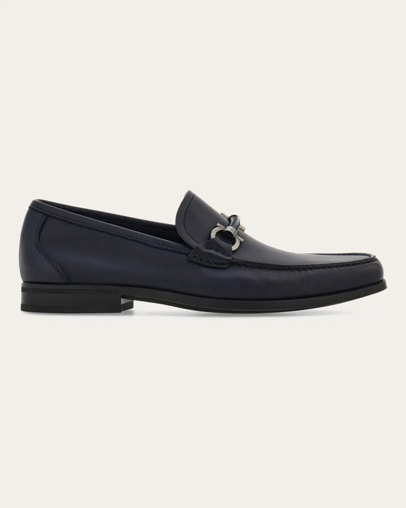 Ferragamo Uomo Mocassino ornamento Gancini Blu Blu
