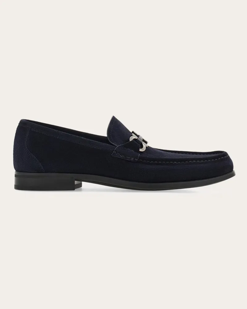 Ferragamo Uomo Mocassino ornamento Gancini Blu Blu