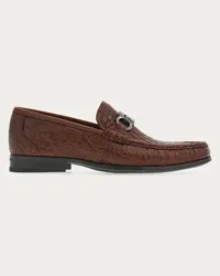 Ferragamo Uomo Mocassino ornamento Gancini Marrone Marrone