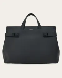 Ferragamo Uomo Tote bag con fibbie Gancini Nero Nero