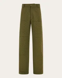 Ferragamo Uomo Pantalone in tessuto Ferragamo monogram Verde Verde