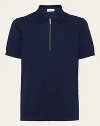 Ferragamo Uomo Polo con zip Blu Blu