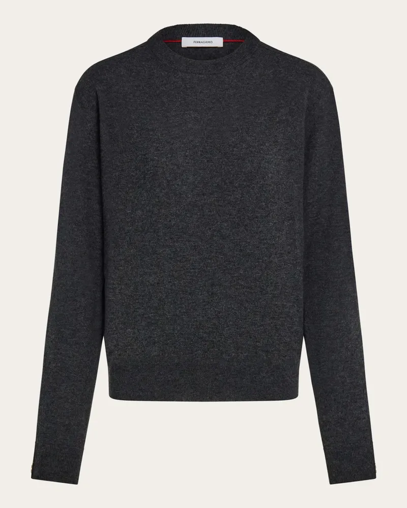 Ferragamo Donna Maglia a manica lunga con nastro Grigio Grigio