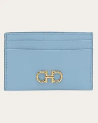 Ferragamo Donna Porta carte di credito Gancini Blu Blu