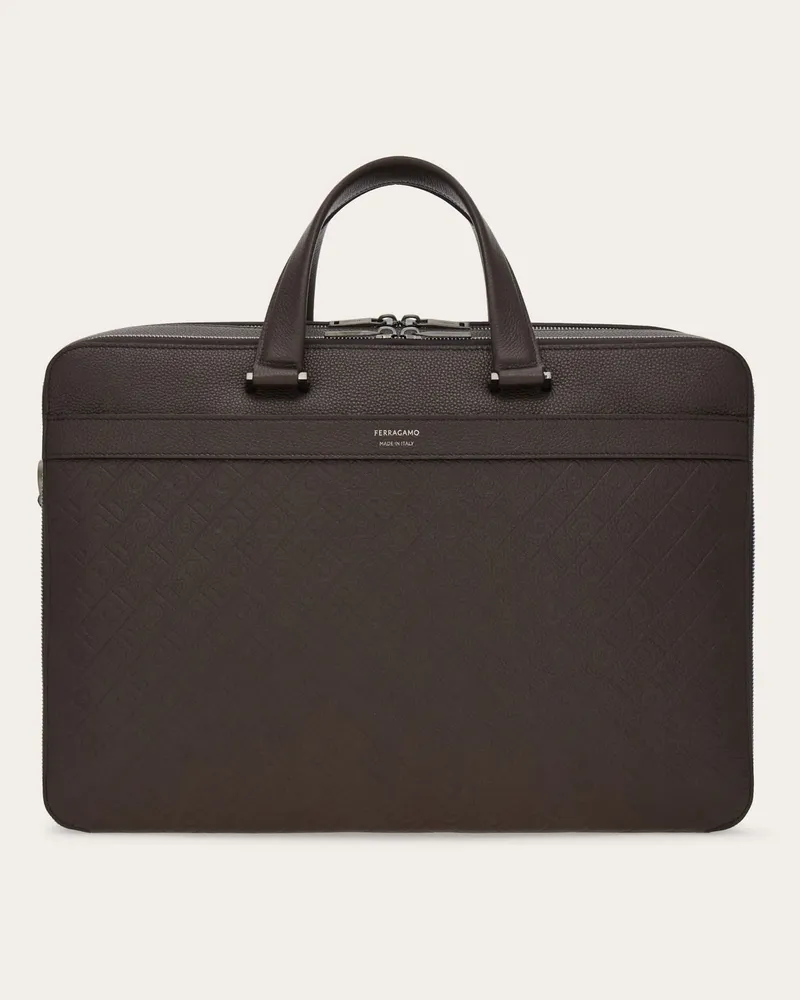 Ferragamo Uomo Borsa da lavoro Ferragamo Monogram Marrone Marrone