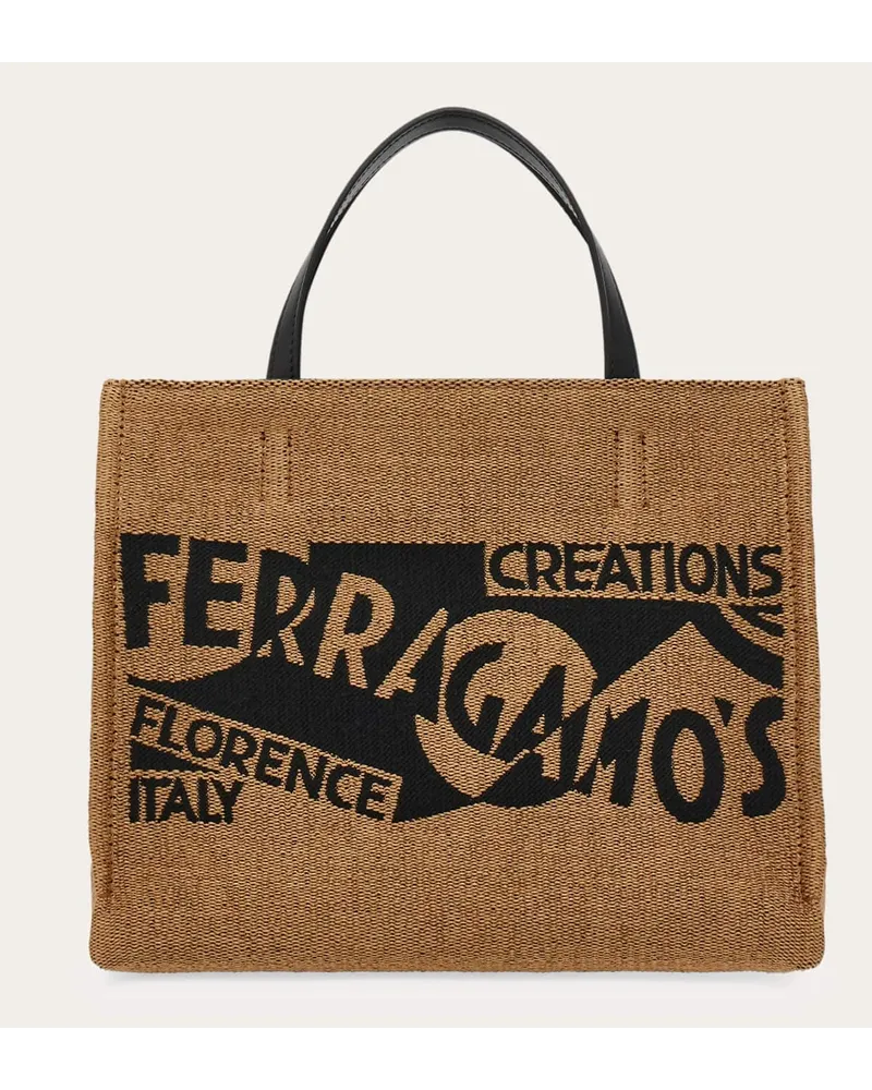 Ferragamo Donna Tote bag con logo (M) Arancione Arancione