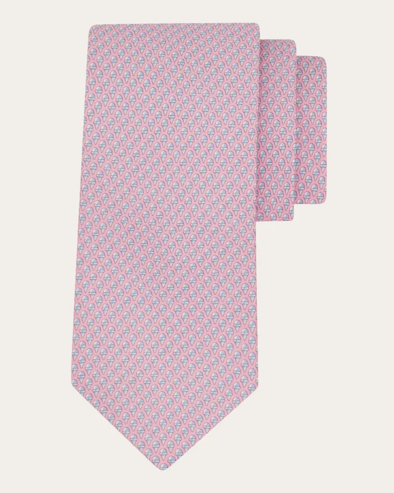 Ferragamo Uomo Cravatta in seta stampa Ice Cream Rosa Rosa