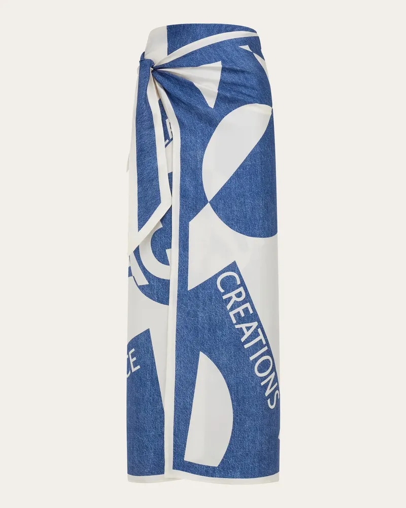 Ferragamo Donna Gonna sarong logo Venna Blu Blu