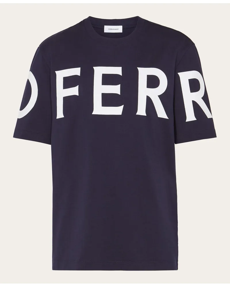 Ferragamo Uomo T-shirt manica corta con logo grafico Blu Blu