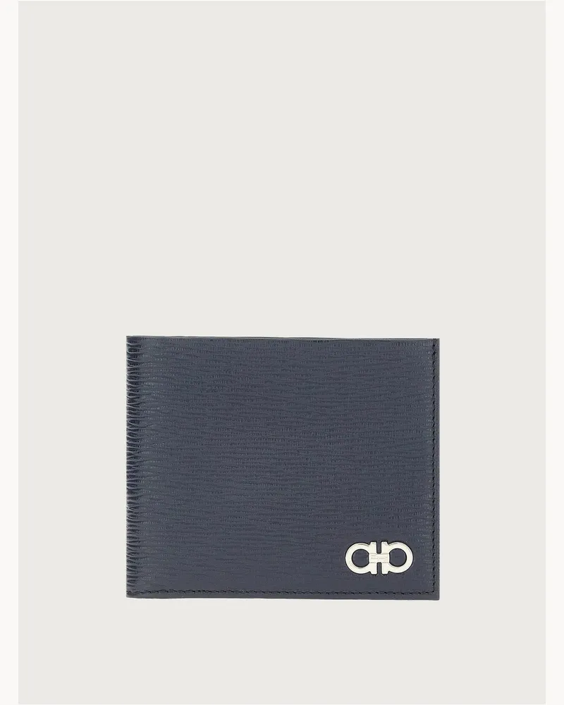 Ferragamo Uomo Portafoglio Gancini Blu Blu