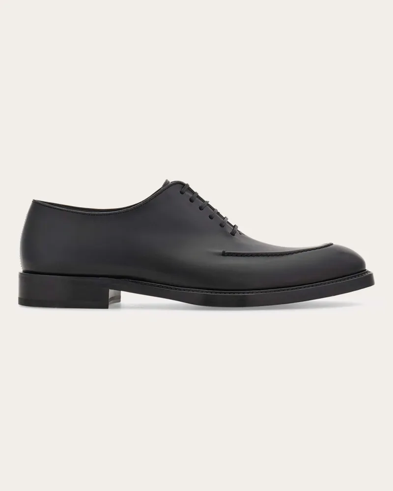 Ferragamo Uomo Oxford con impunture Nero Nero
