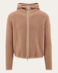 Ferragamo Uomo Blouson in maglia con zip Beige Beige