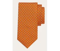 Uomo Cravatta in seta stampa Funghi Arancione