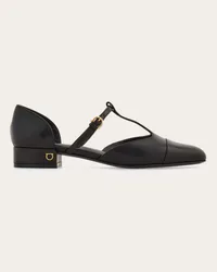 Ferragamo Donna Ballerina con T-strap Nero Nero