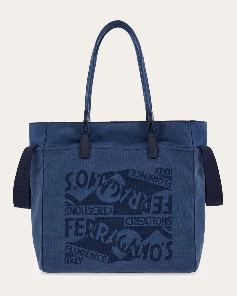 Ferragamo Uomo Tote bag logo Blu Blu