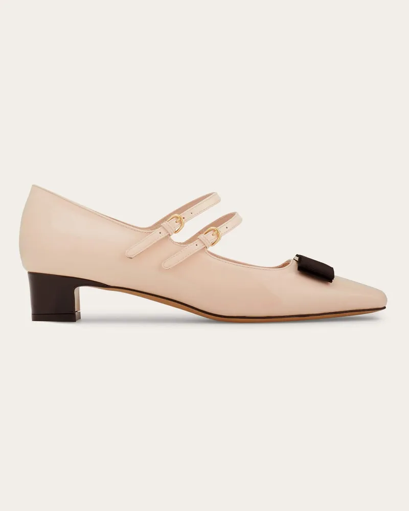 Ferragamo Donna Mary Jane fiocco Vara Nero Nero