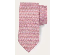 Uomo Cravatta in seta stampa Flamingo Rosa