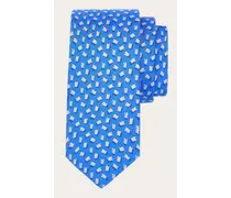 Uomo Cravatta in seta stampa Orsetto Blu