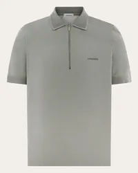 Ferragamo Uomo Polo con zip Grigio Grigio