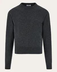 Ferragamo Uomo Maglia girocollo in cashmere Grigio Grigio